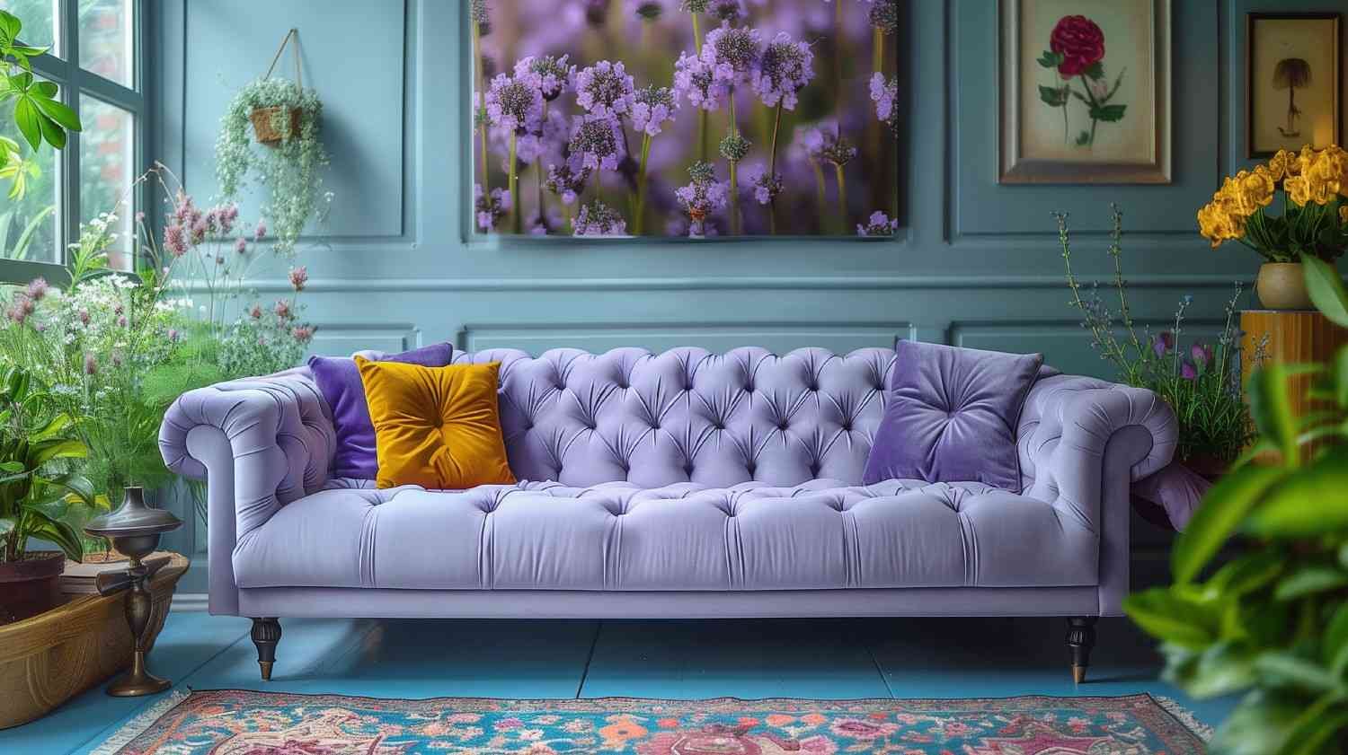 Lavender Luxe Velvet Chesterfield