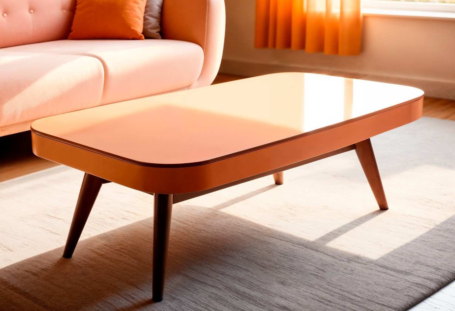 Sunset Glow Modern Lacquered Coffee Table