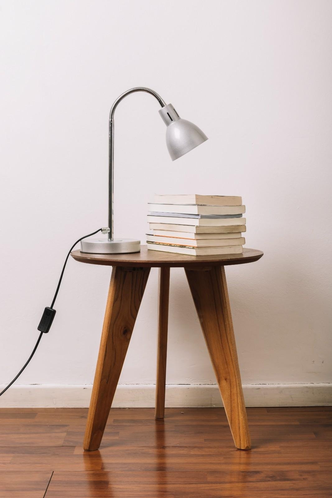 Alpine Minimalist White Tray-Top Side Table