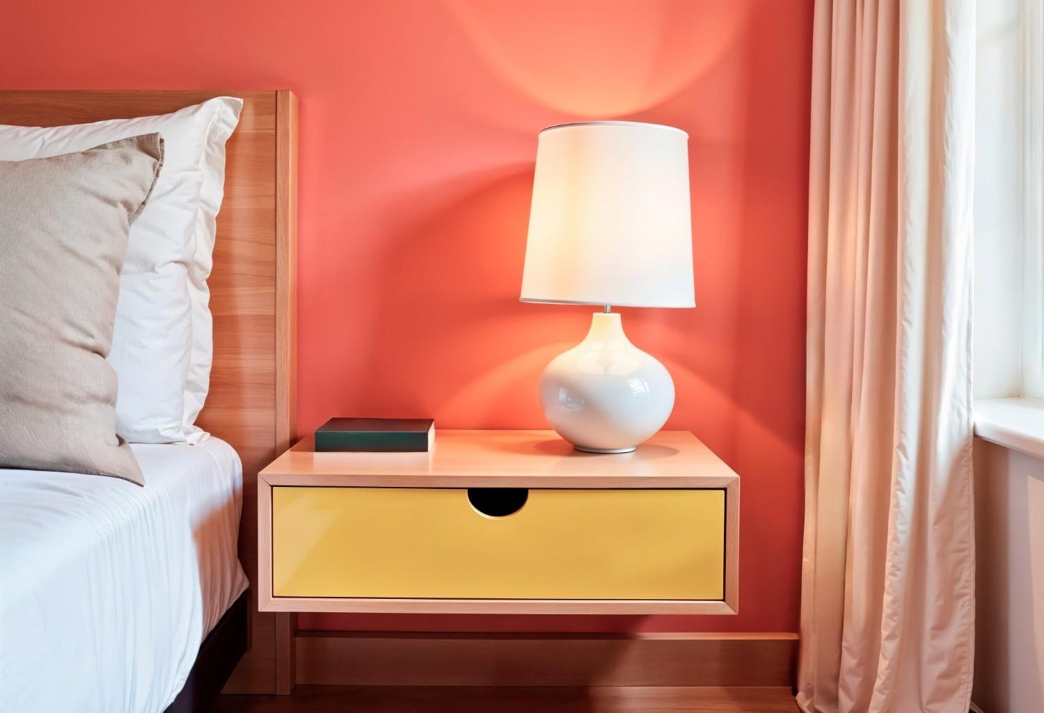 Nova Floating Minimalist Nightstand with Canary Accent