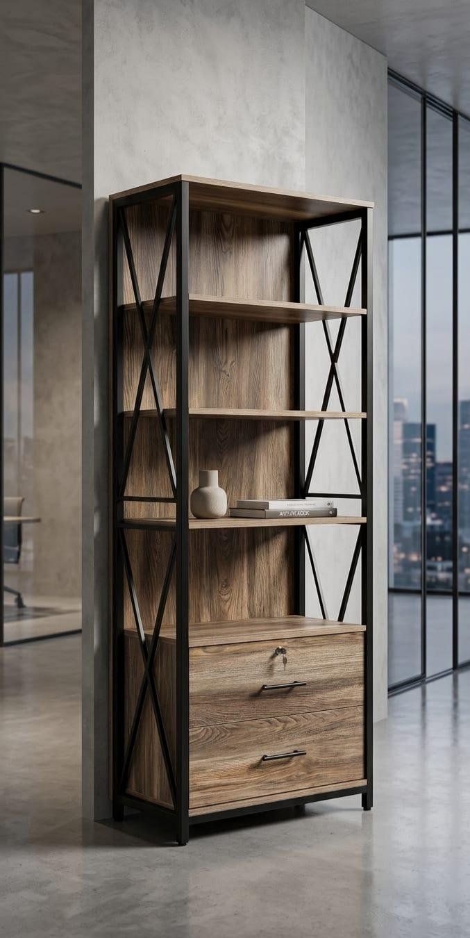Metal & MDF Modern Bookrack