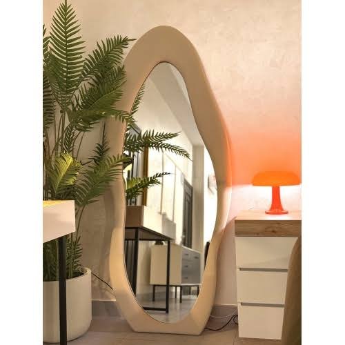 Fabric-Frame Full-Length Mirror