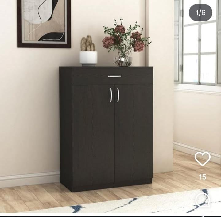 Compact Ashwood Shoe Cabinet