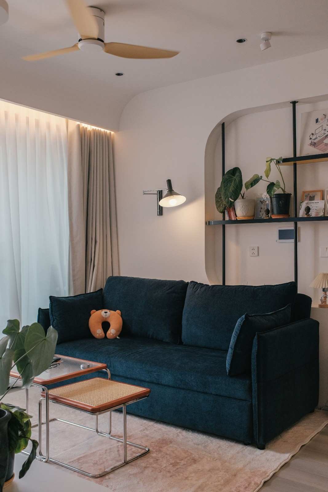 Compact 2-Seater Boucle Sofa